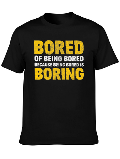 Camiseta Negra con Texto Bored Boring