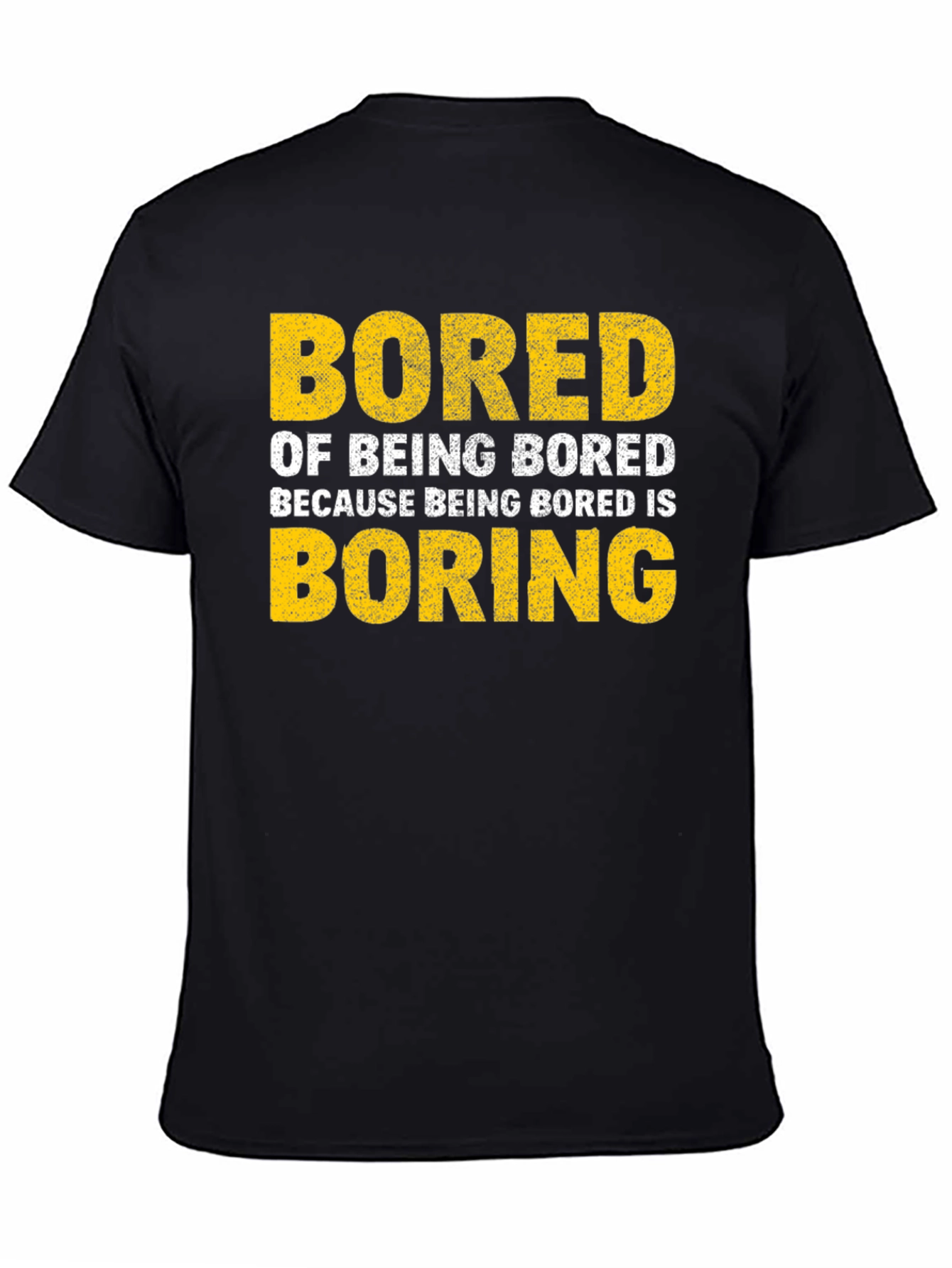 Camiseta Negra con Texto Bored Boring
