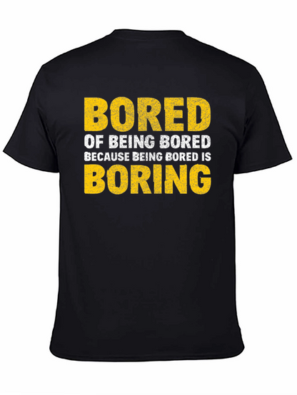 Camiseta Negra con Texto Bored Boring