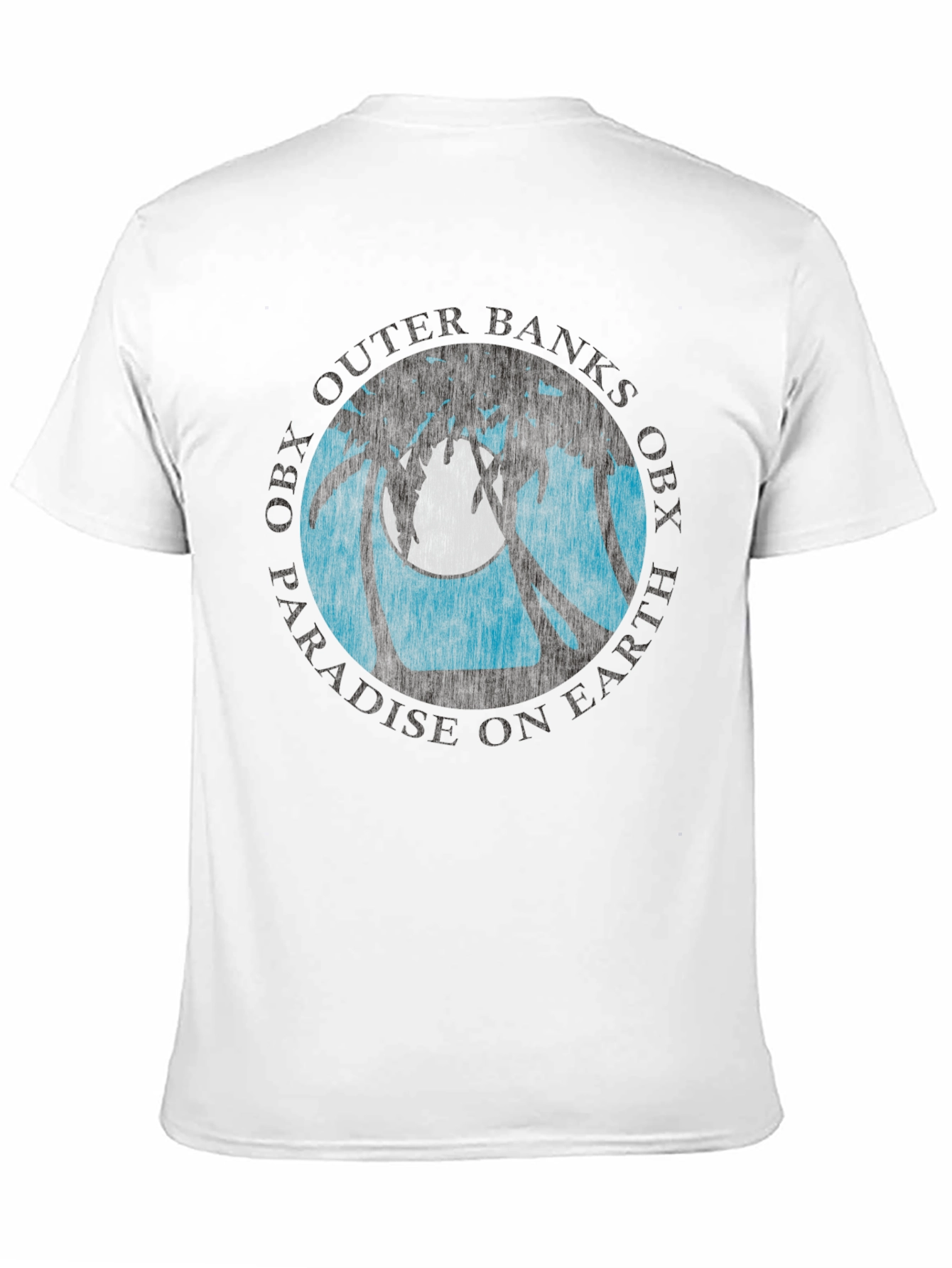 Camiseta Negra con Diseño Tropical OBX