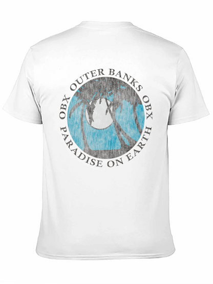 Camiseta Negra con Diseño Tropical OBX