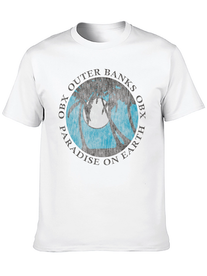 Camiseta Negra con Diseño Tropical OBX
