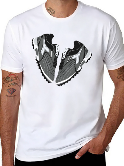 Camiseta Negra con Diseño de Zapatillas de Fútbol