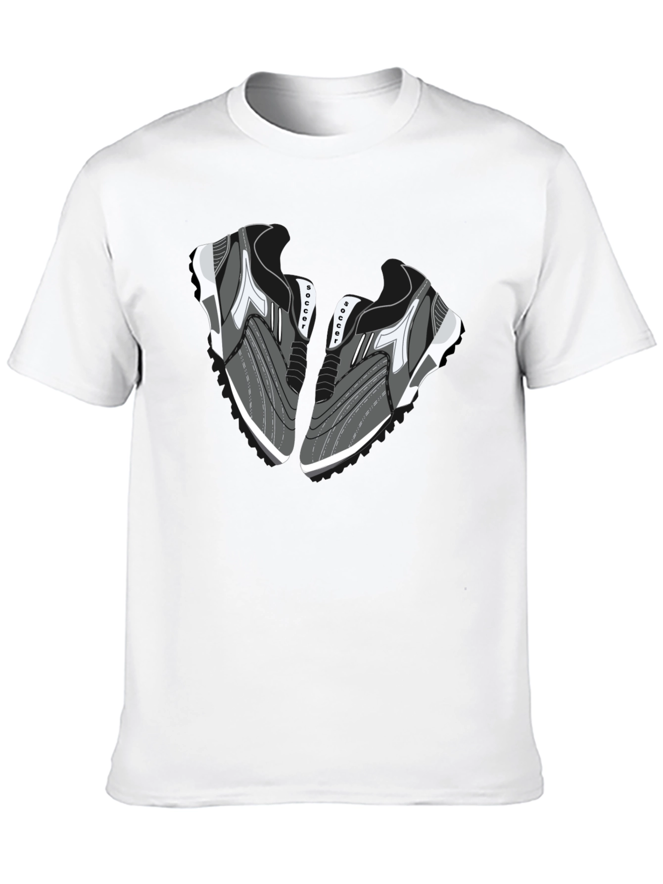 Camiseta Negra con Diseño de Zapatillas de Fútbol