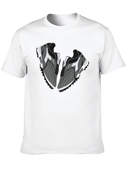 Camiseta Negra con Diseño de Zapatillas de Fútbol