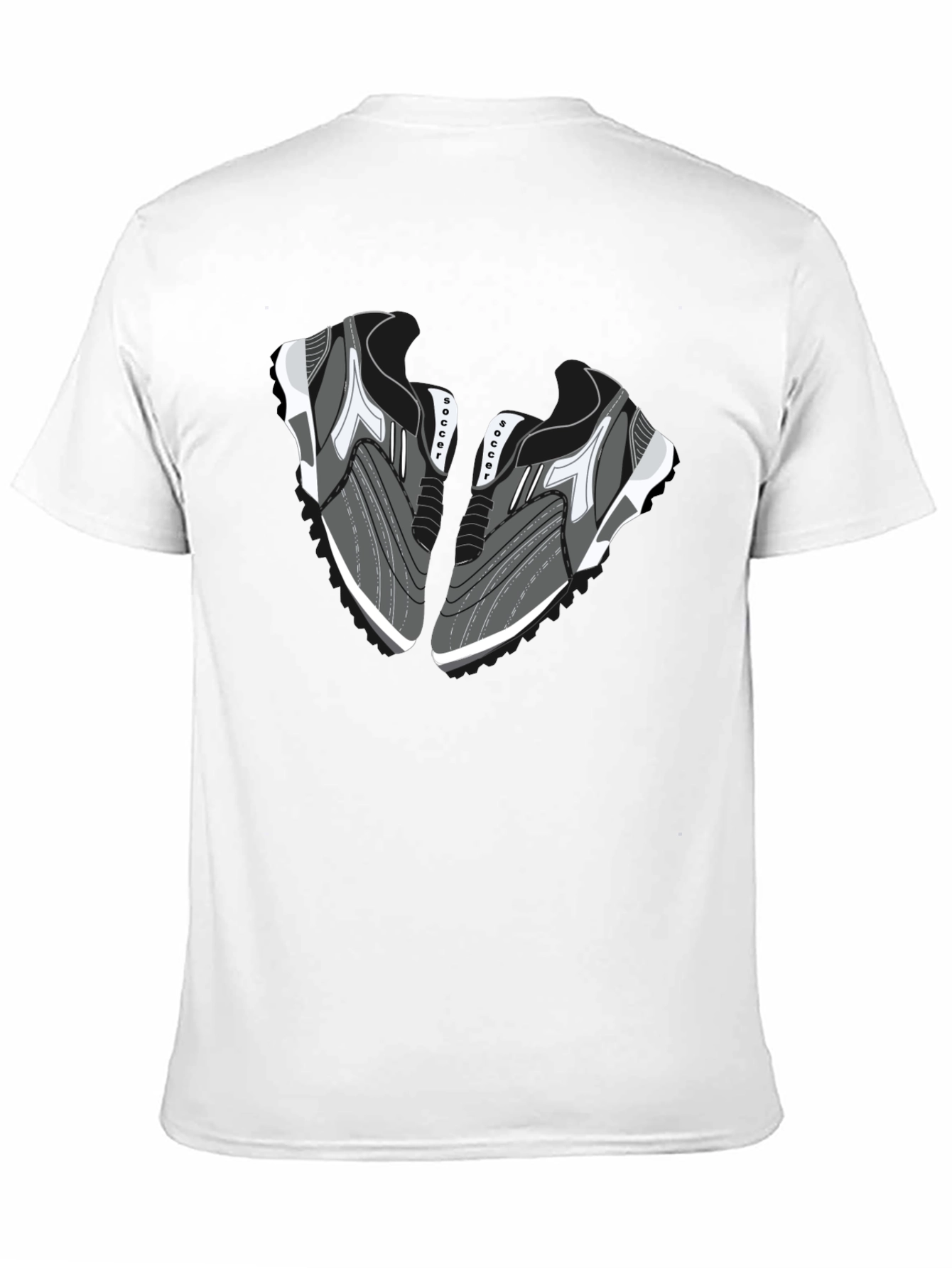 Camiseta Negra con Diseño de Zapatillas de Fútbol