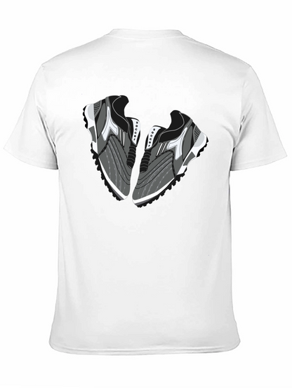 Camiseta Negra con Diseño de Zapatillas de Fútbol