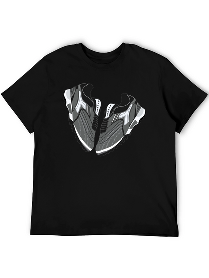 Camiseta Negra con Diseño de Zapatillas de Fútbol