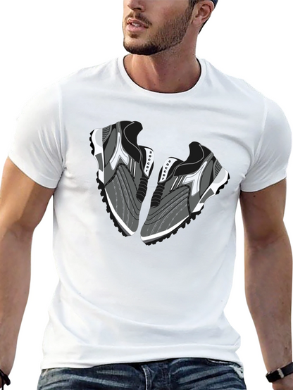 Camiseta Negra con Diseño de Zapatillas de Fútbol