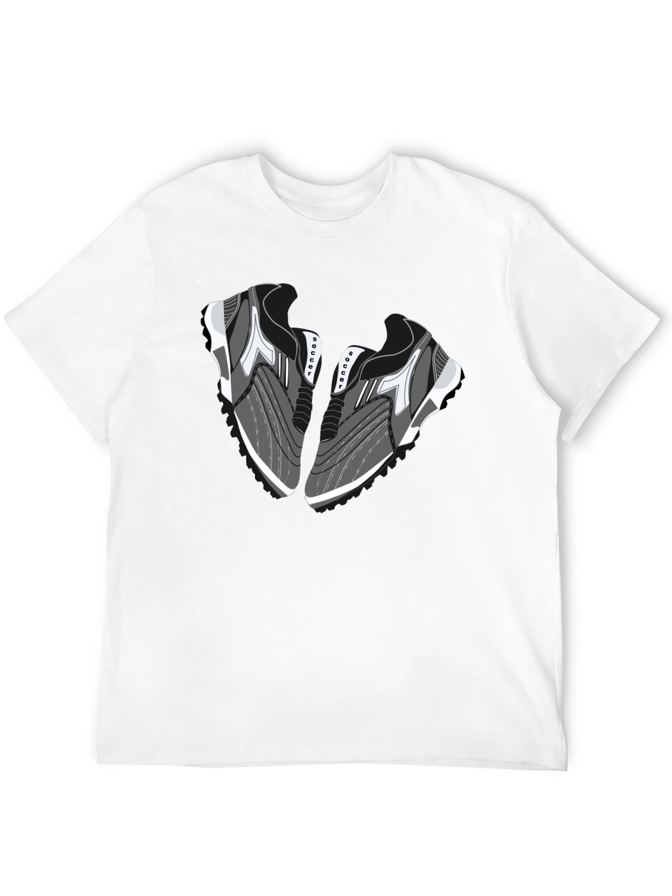 Camiseta Negra con Diseño de Zapatillas de Fútbol
