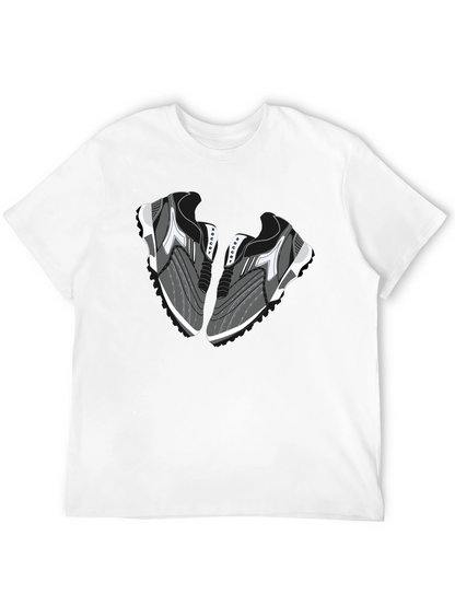 Camiseta Negra con Diseño de Zapatillas de Fútbol