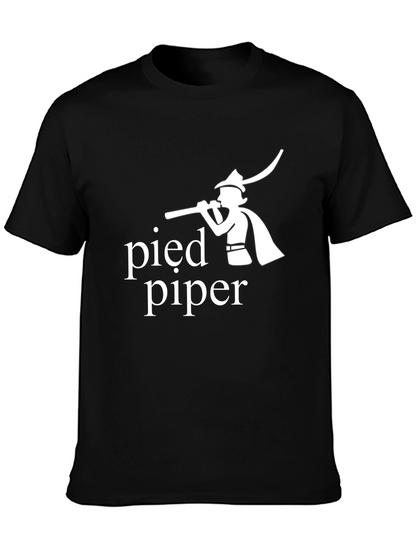 Camiseta Negra Pied Piper Algodón Suave Hombre