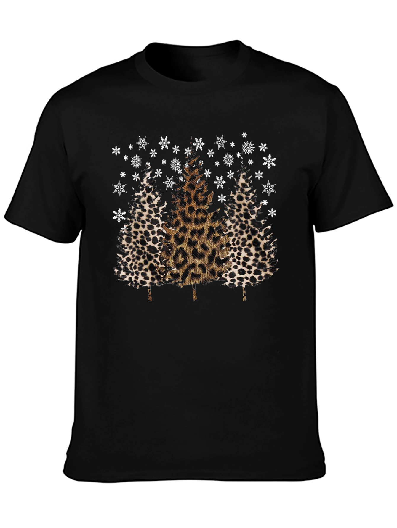 Camiseta Navideña con Estampado de Leopardo