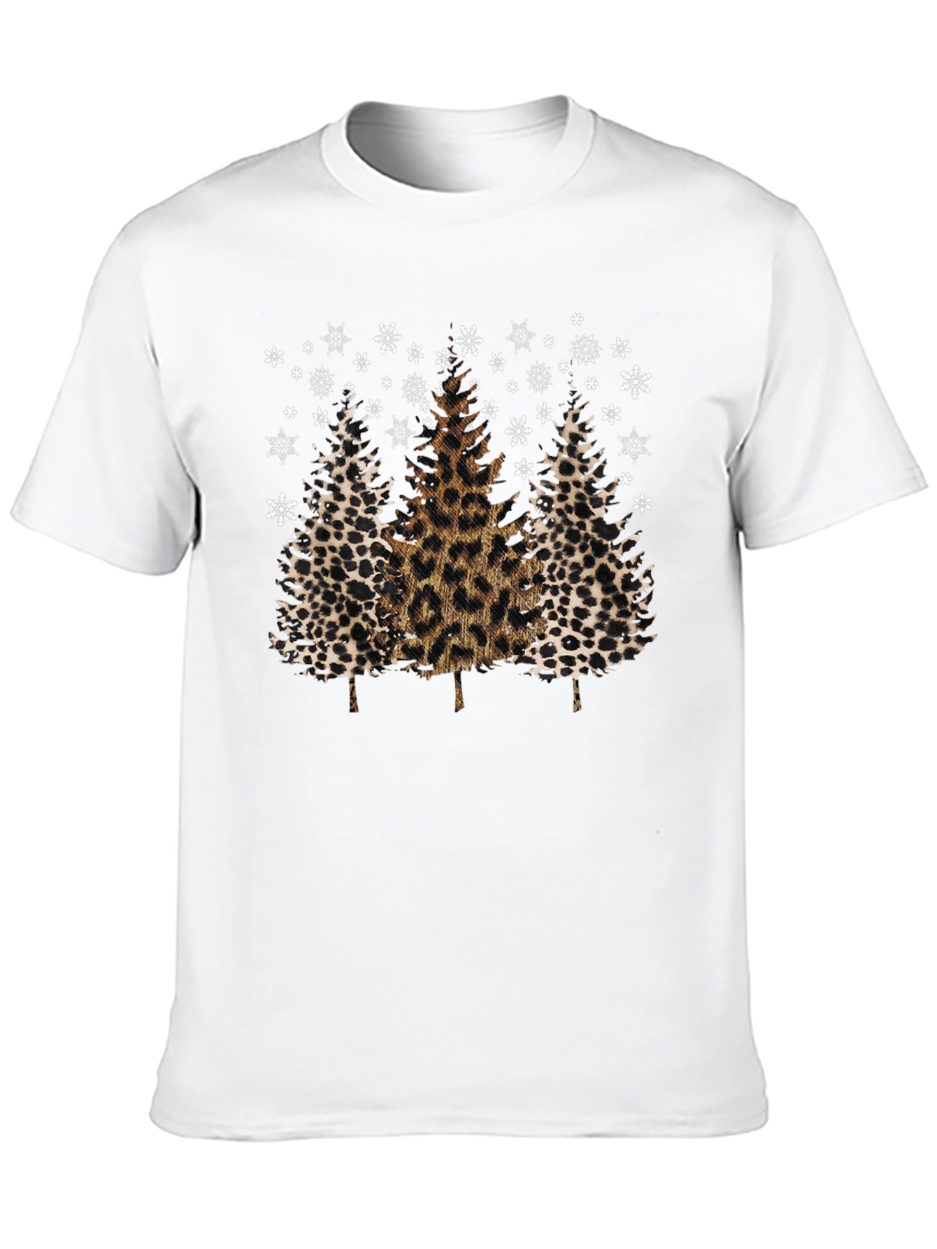 Camiseta Navideña con Estampado de Leopardo
