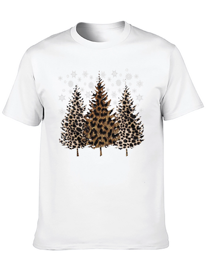 Camiseta Navideña con Estampado de Leopardo