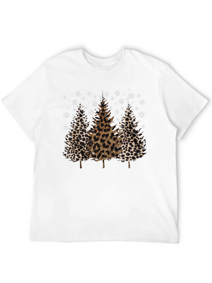 Camiseta Navideña con Estampado de Leopardo