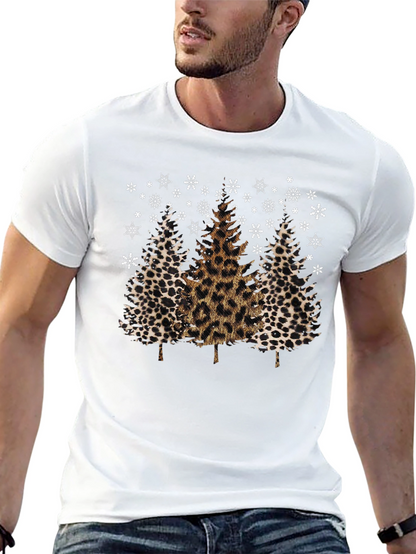 Camiseta Navideña con Estampado de Leopardo