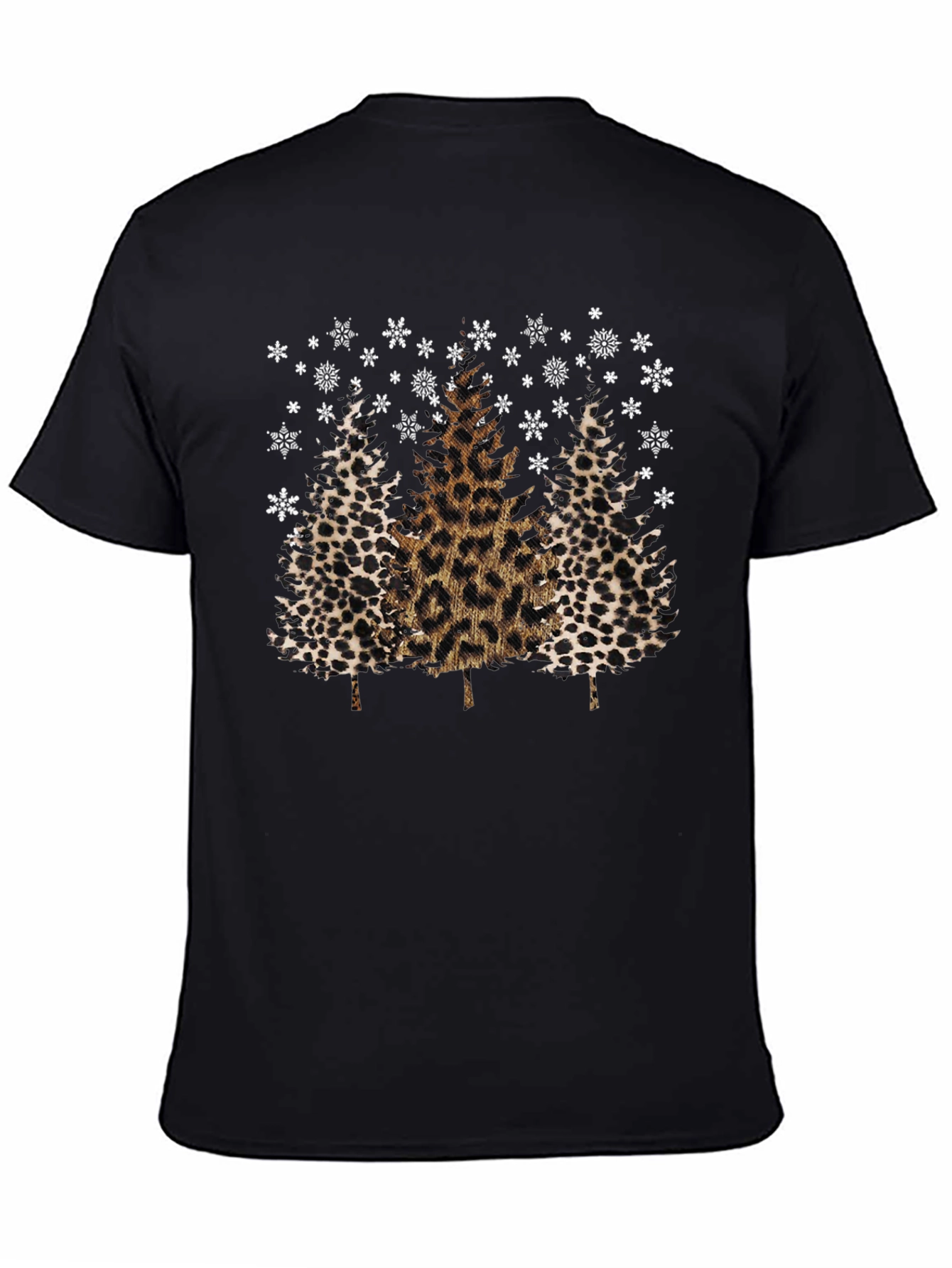 Camiseta Navideña con Estampado de Leopardo