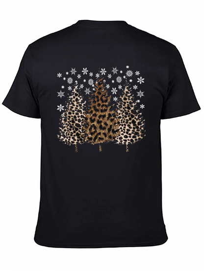 Camiseta Navideña con Estampado de Leopardo