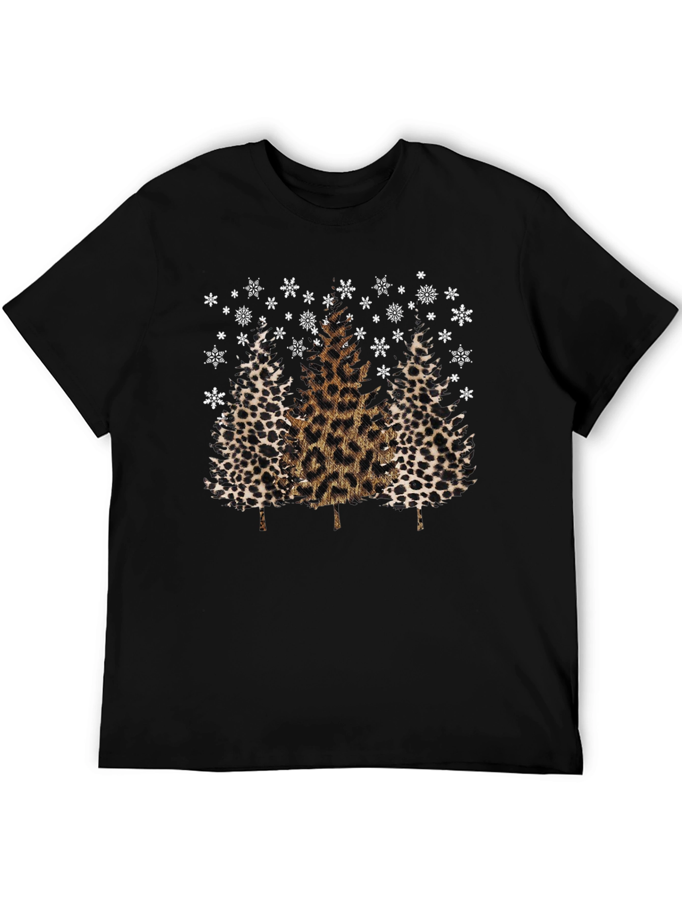 Camiseta Navideña con Estampado de Leopardo