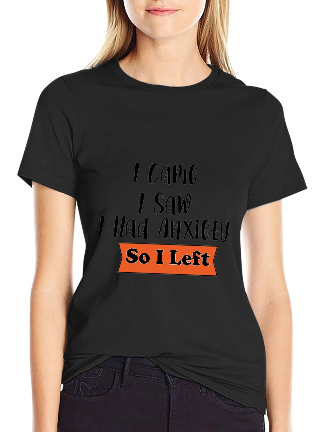 Camiseta Negra: Vine Vi Tuve Ansiedad Me Fui