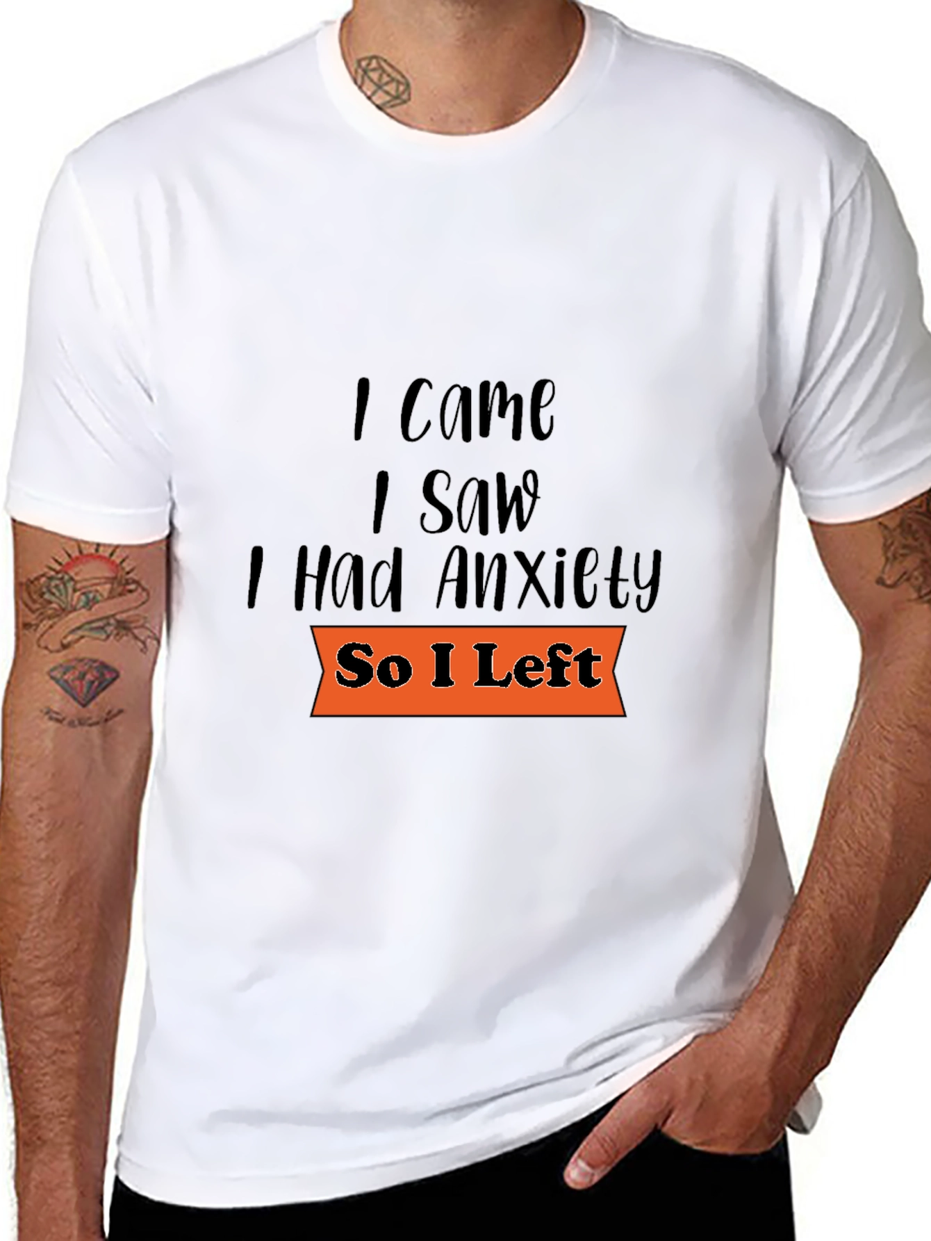 Camiseta Negra: Vine Vi Tuve Ansiedad Me Fui