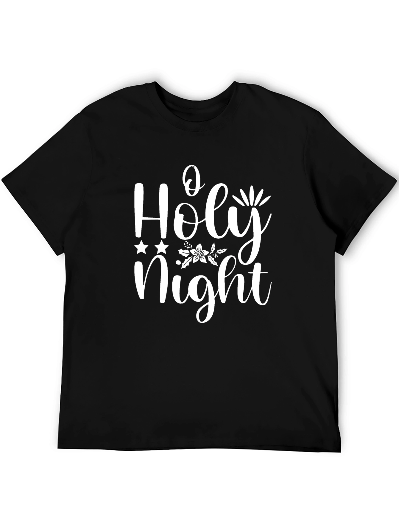 Camiseta Negra O Holy Night Navideña