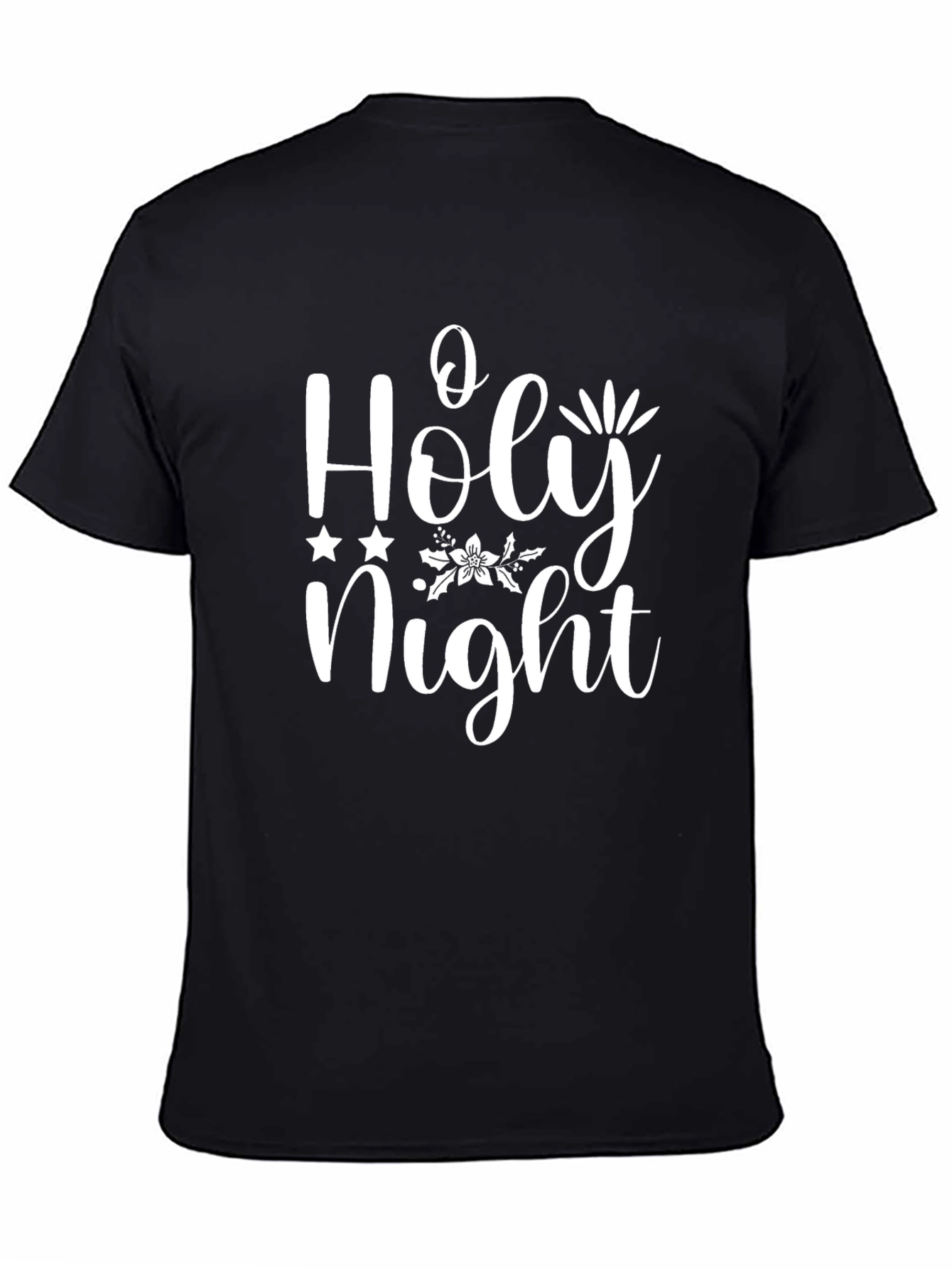Camiseta Negra O Holy Night Navideña