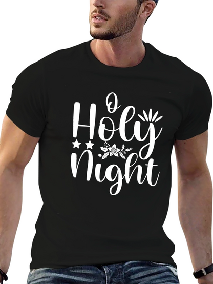 Camiseta Negra O Holy Night Navideña