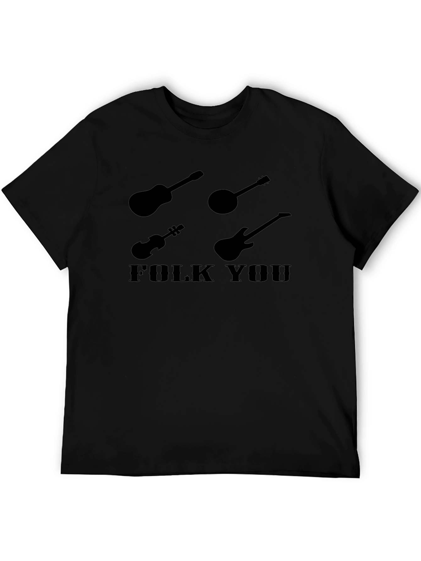 Camiseta Negra Folk You para Amantes de la Música