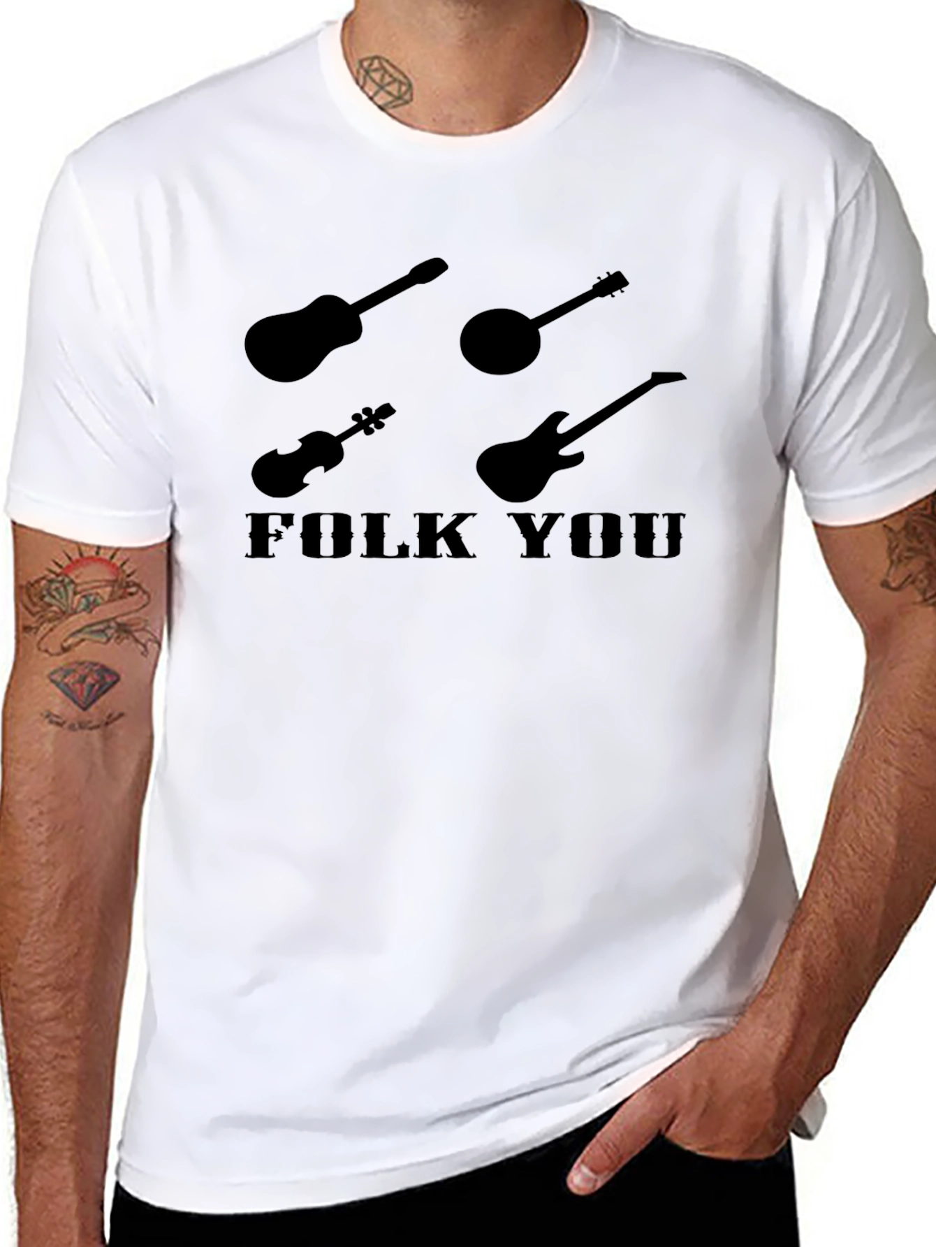 Camiseta Negra Folk You para Amantes de la Música