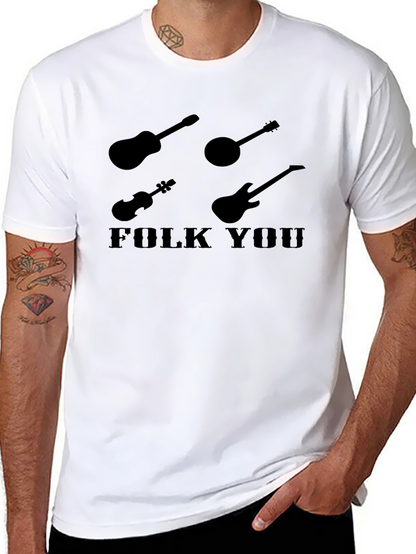 Camiseta Negra Folk You para Amantes de la Música