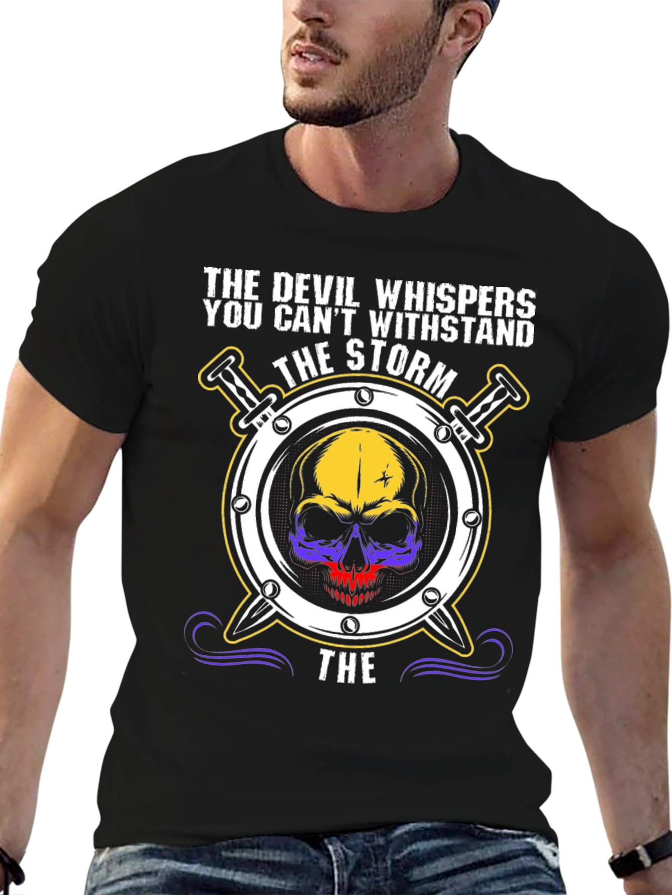 Camiseta The Devil Whispers con Diseño de Calavera