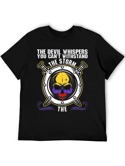 Camiseta The Devil Whispers con Diseño de Calavera