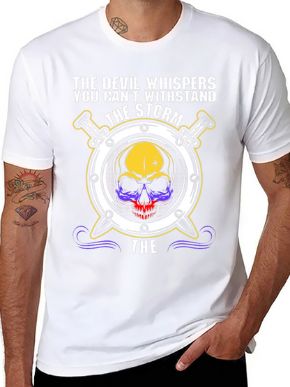 Camiseta The Devil Whispers con Diseño de Calavera