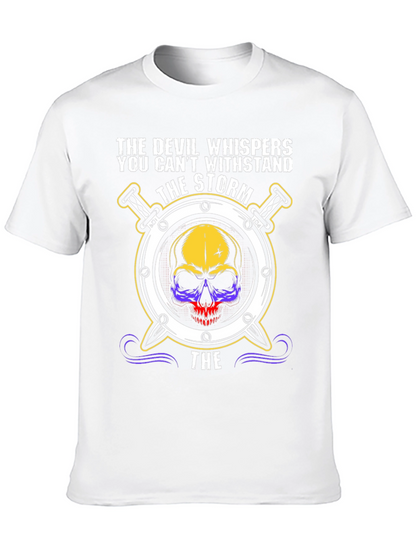 Camiseta The Devil Whispers con Diseño de Calavera