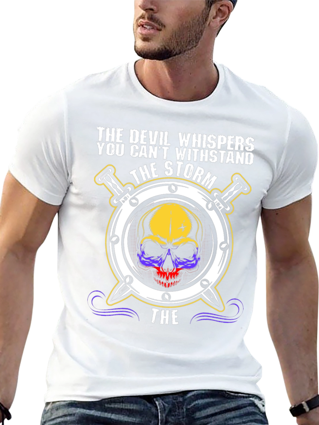 Camiseta The Devil Whispers con Diseño de Calavera
