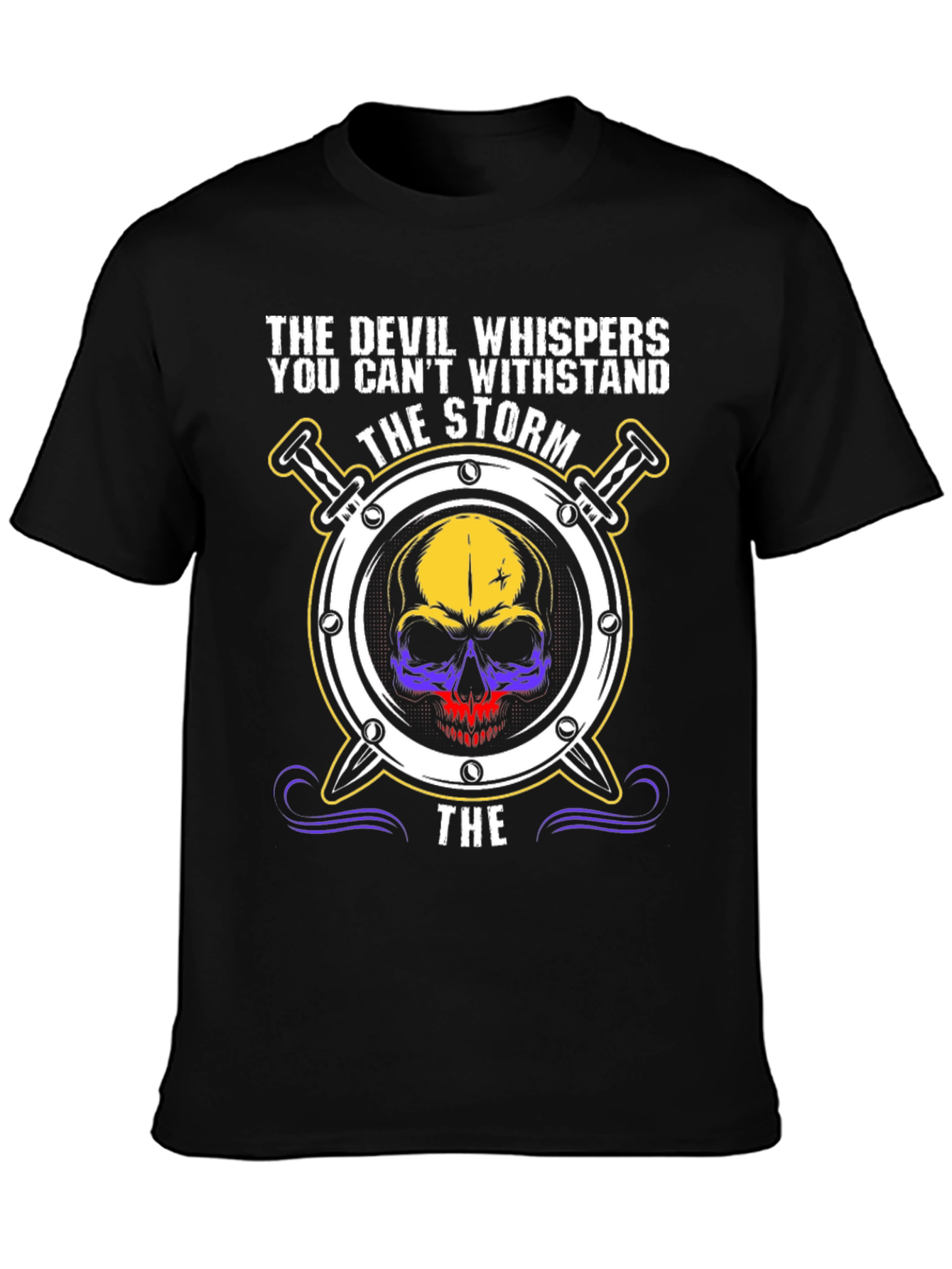 Camiseta The Devil Whispers con Diseño de Calavera