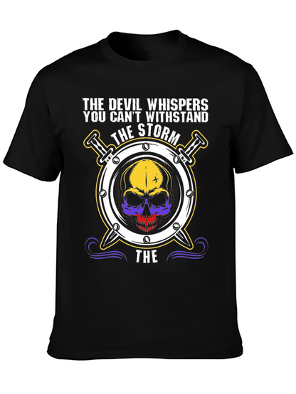 Camiseta The Devil Whispers con Diseño de Calavera