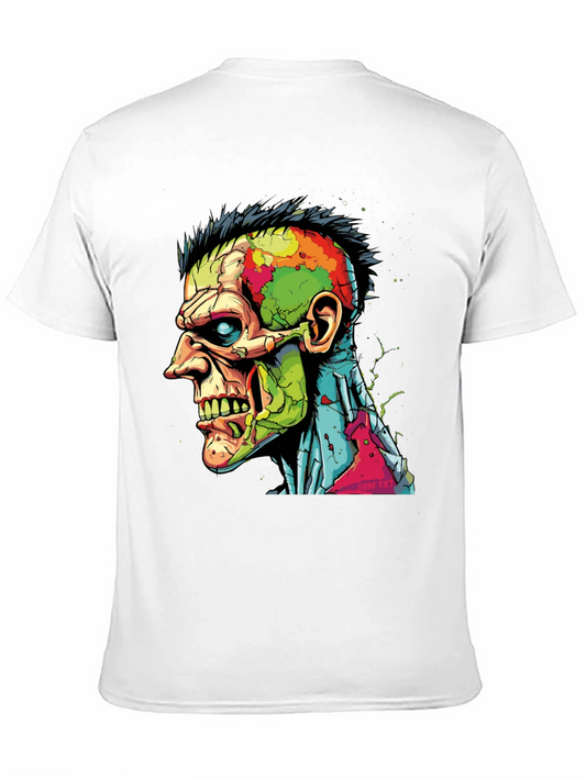 Camiseta Negra con Diseño de Zombie Colorido
