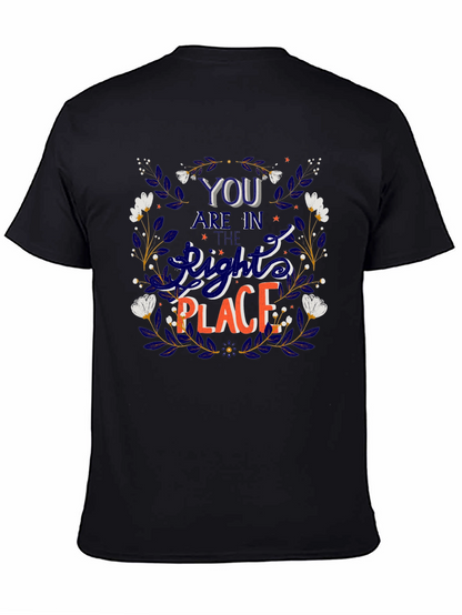 Camiseta Negra con Diseño Floral y Frase Motivacional