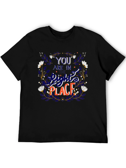 Camiseta Negra con Diseño Floral y Frase Motivacional