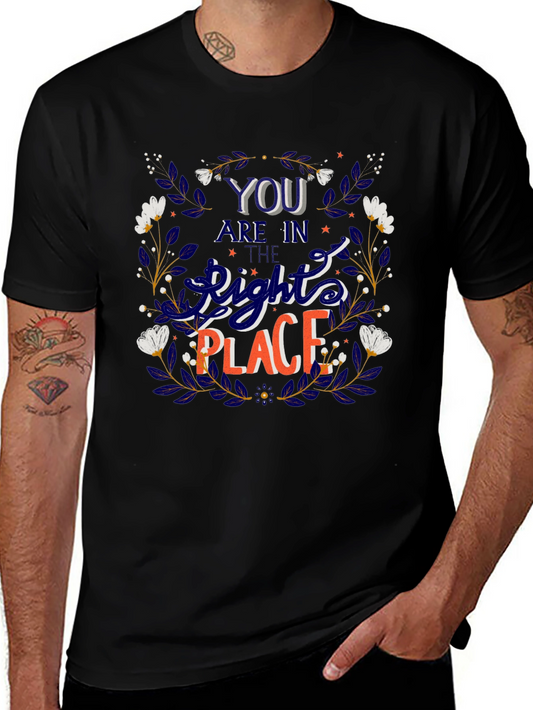 Camiseta Negra con Diseño Floral y Frase Motivacional