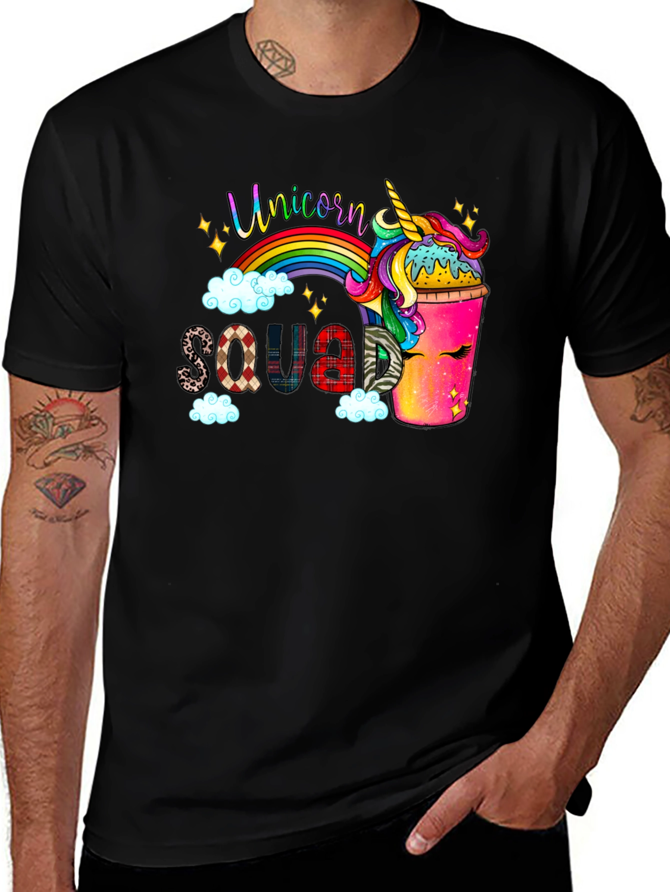 Camiseta Negra Unicorn Squad