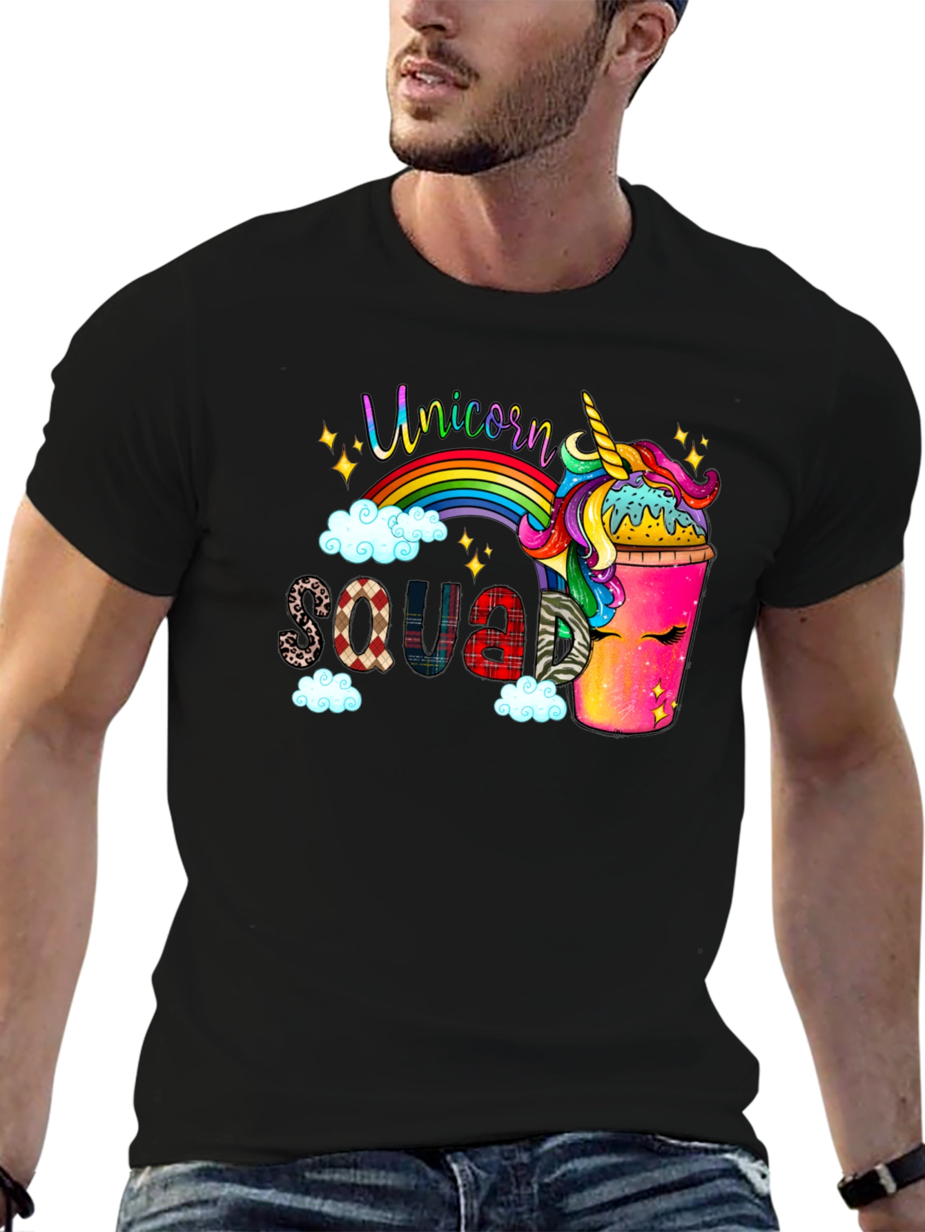 Camiseta Negra Unicorn Squad