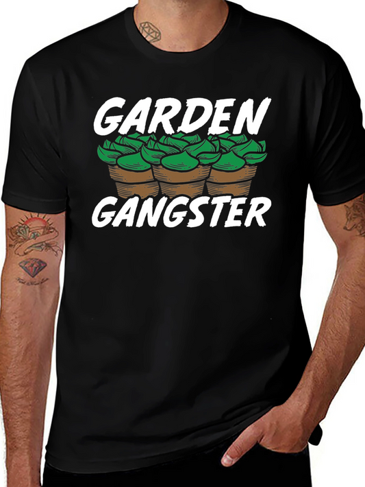 Camiseta Negra Garden Gangster para Amantes de la Jardinería