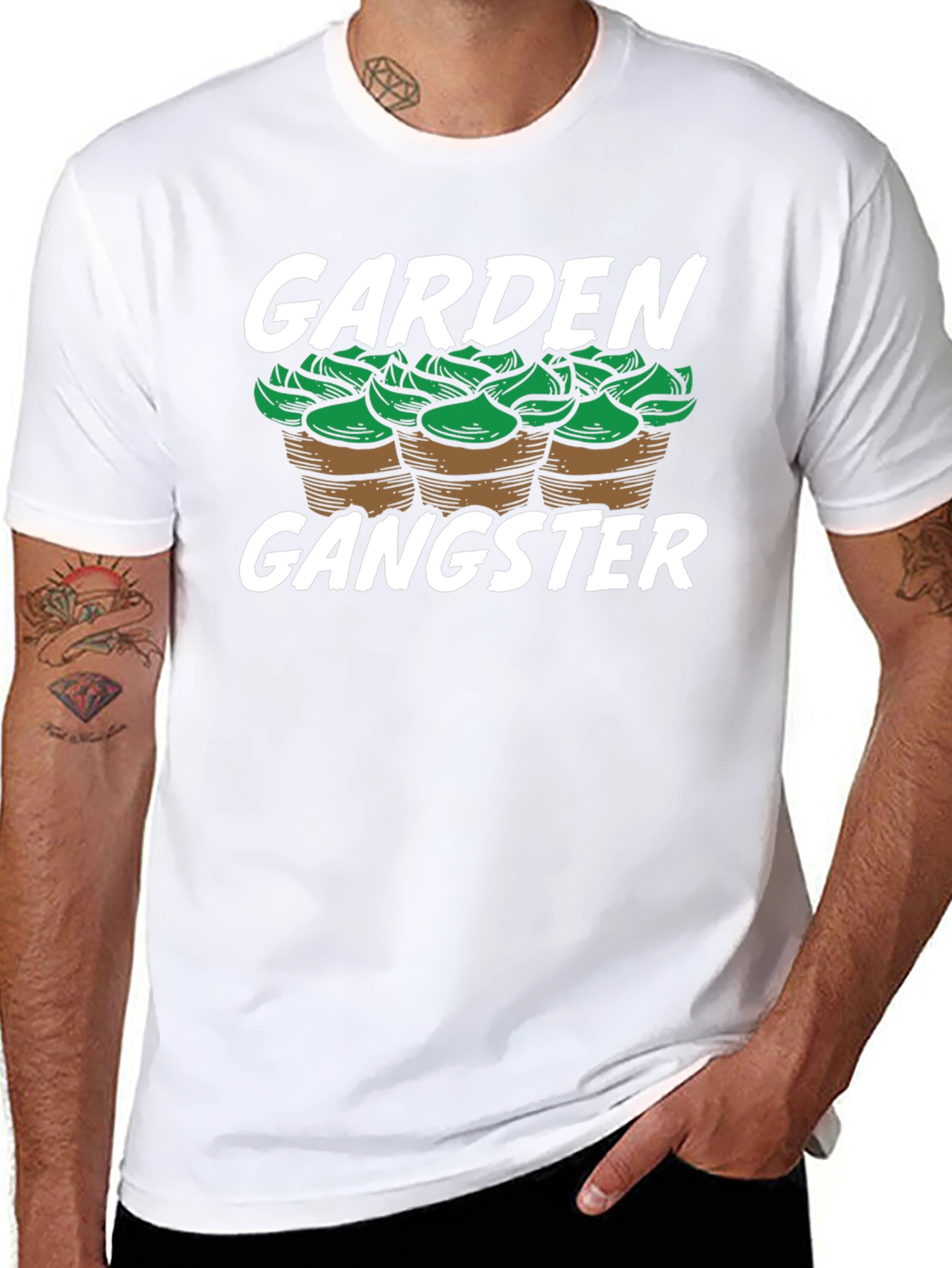 Camiseta Negra Garden Gangster para Amantes de la Jardinería