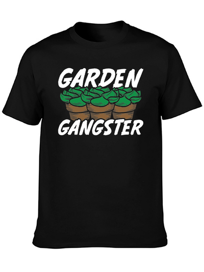 Camiseta Negra Garden Gangster para Amantes de la Jardinería