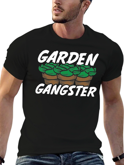 Camiseta Negra Garden Gangster para Amantes de la Jardinería