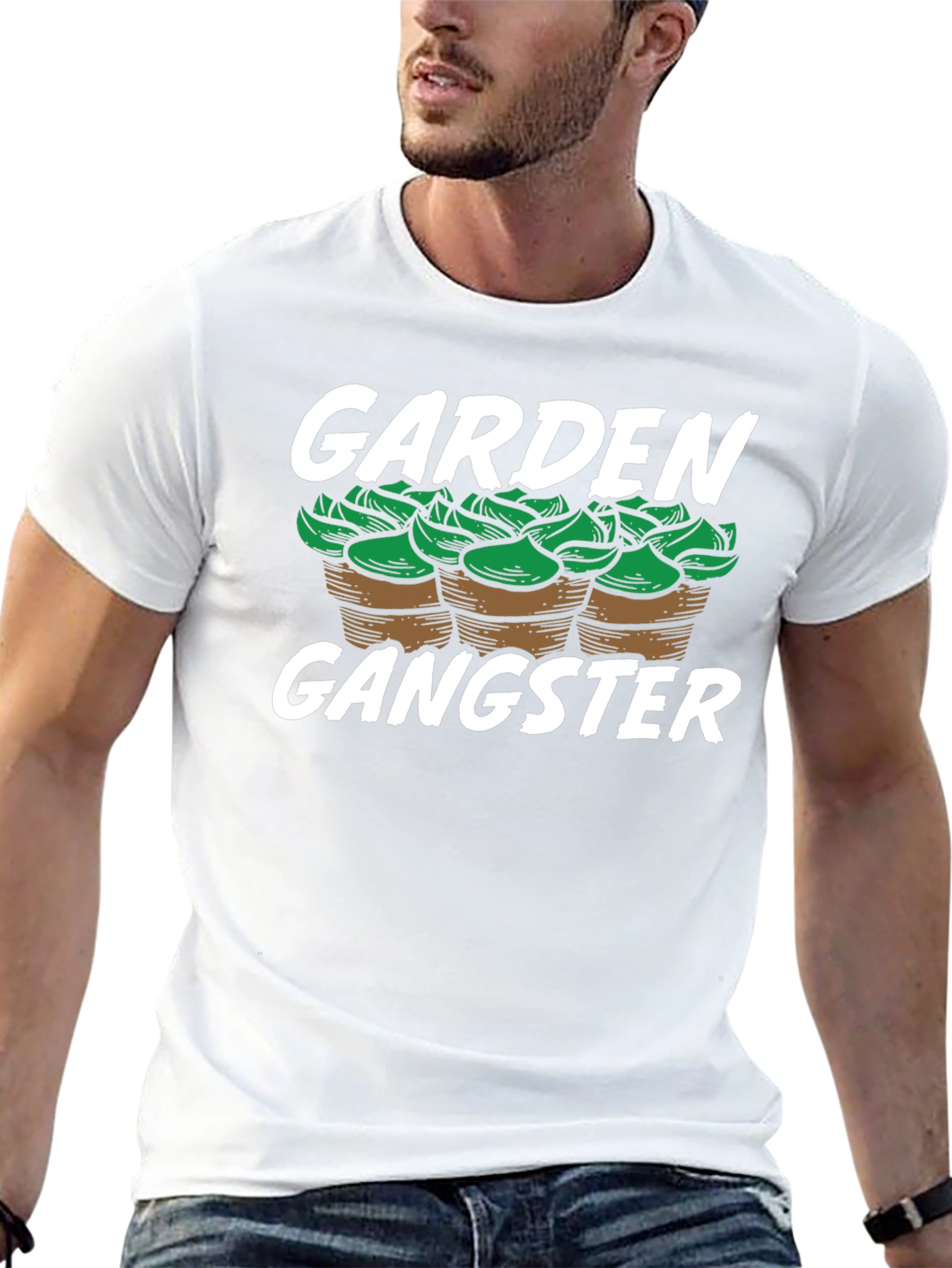 Camiseta Negra Garden Gangster para Amantes de la Jardinería